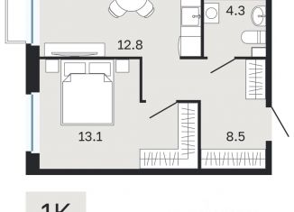 Продам 1-комнатную квартиру, 38.7 м2, Пермь