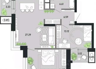 Продажа 2-комнатной квартиры, 75.63 м2, Тула, Советский территориальный округ