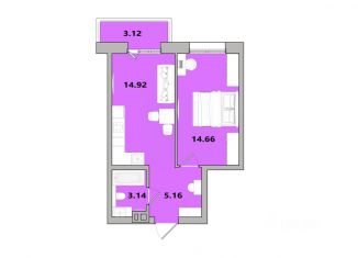1-комнатная квартира на продажу, 41 м2, Иркутская область