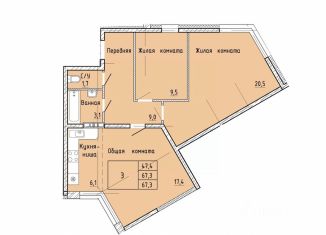 Продается 3-комнатная квартира, 69.5 м2, Артём