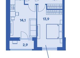 Продается 1-ком. квартира, 42.6 м2, Пермский край