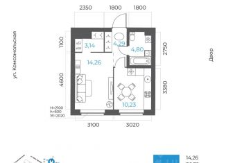 Продается 1-комнатная квартира, 36.72 м2, Уфа
