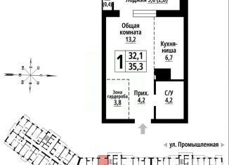 1-комнатная квартира на продажу, 35 м2, Алтайский край