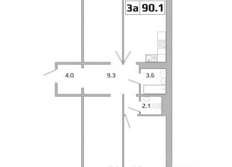 Продаю 3-комнатную квартиру, 90.1 м2, Иркутск