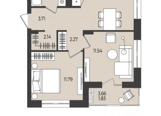 Продажа 2-комнатной квартиры, 52.13 м2, Пермь