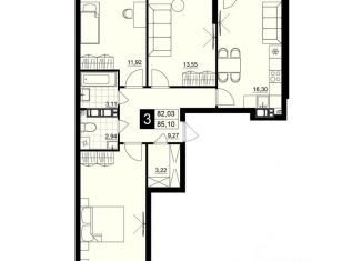 Продается 3-ком. квартира, 83.55 м2, Самара, Куйбышевский район