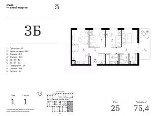 3-ком. квартира на продажу, 75.39 м2, Астрахань, Кировский район