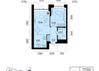 Продается 2-ком. квартира, 43.77 м2, Республика Башкортостан