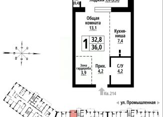 Продажа 1-комнатной квартиры, 36 м2, Алтайский край