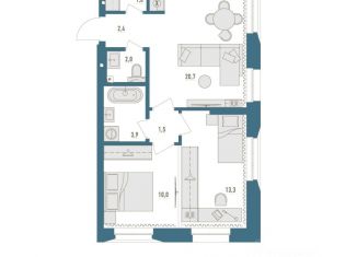 Продается 1-комнатная квартира, 55.6 м2, Уфа