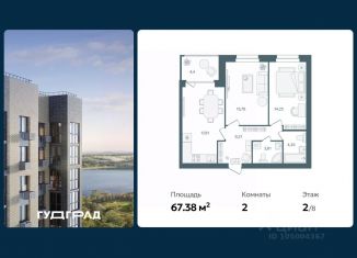 Продается двухкомнатная квартира, 67.38 м2, Ярославская область