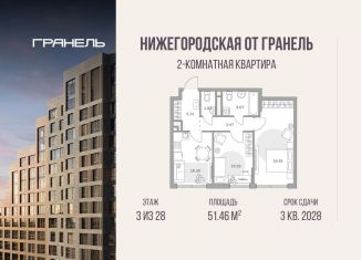 Продажа 2-комнатной квартиры, 51.46 м2, Москва, метро Стахановская
