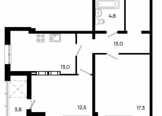 Продажа 2-комнатной квартиры, 64.4 м2, Симферополь