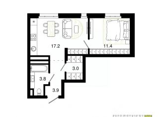 Продам 1-ком. квартиру, 39.3 м2, Республика Башкортостан