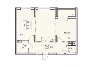 Продаю квартиру, 69.5 м2, Энгельс