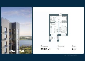 1-комнатная квартира на продажу, 39.06 м2, Ярославль, Дзержинский район