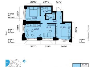 Продажа трехкомнатной квартиры, 57.58 м2, Уфа, Октябрьский район