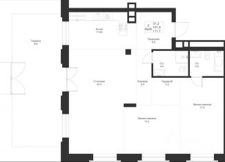 Продаю двухкомнатную квартиру, 111.7 м2, Казань, Советский район