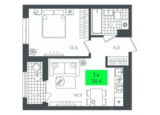 Продам 1-комнатную квартиру, 38.4 м2, Тюменская область