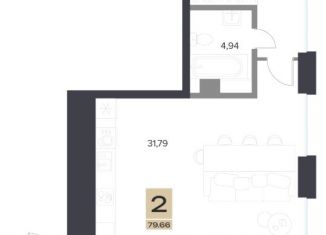 Продам двухкомнатную квартиру, 79.66 м2, Тула