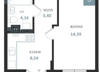 Продам 1-ком. квартиру, 33.04 м2, Гвардейск