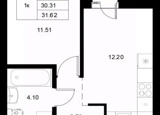 Продаю 1-ком. квартиру, 31.62 м2, Казань
