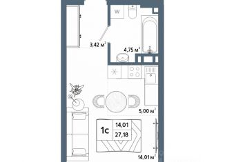 Продается квартира студия, 27.04 м2, Уфа