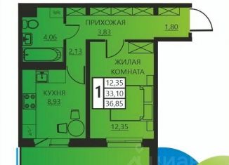 Продаю 1-ком. квартиру, 36.85 м2, Пермский край