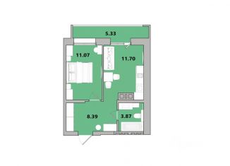 Однокомнатная квартира на продажу, 40.35 м2, Иркутск