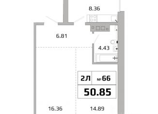 Продажа 2-комнатной квартиры, 50.85 м2, Иркутская область