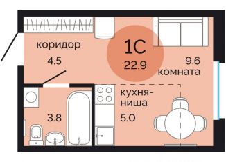 Квартира на продажу студия, 22.9 м2, Пермь, Свердловский район