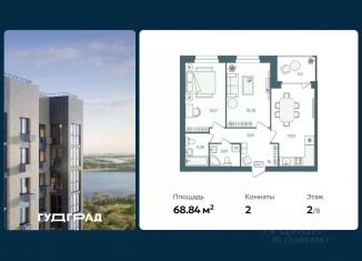 Продается 2-ком. квартира, 68.84 м2, Ярославль