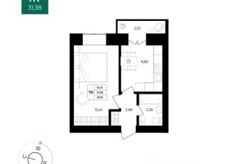 Продаю 1-комнатную квартиру, 33.15 м2, Ярославская область, 15-й микрорайон, 2/1А