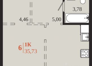 Продам 1-комнатную квартиру, 35.73 м2, Иркутская область