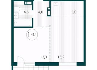 Продается 1-комнатная квартира, 45.1 м2, Иркутск, Ленинский округ