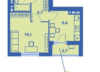 Продается 1-ком. квартира, 34.6 м2, Пермь, Индустриальный район