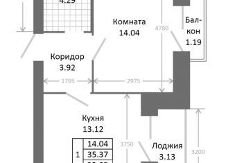 Продаю 1-комнатную квартиру, 39.69 м2, Ярославль