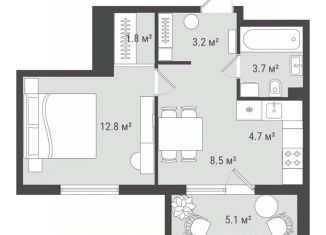 Продаю 1-ком. квартиру, 39.8 м2, Удмуртия, улица Е.М. Кунгурцева, 45к2