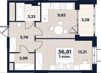 Продаю 1-ком. квартиру, 36.81 м2, Ульяновск