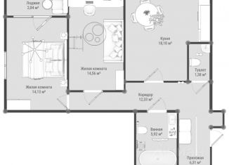 Продается 3-комнатная квартира, 72.74 м2, Крым