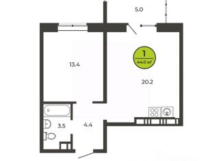 Продаю 1-ком. квартиру, 44 м2, посёлок Путёвка