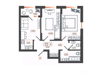 Продажа 3-ком. квартиры, 64.6 м2, Ростовская область