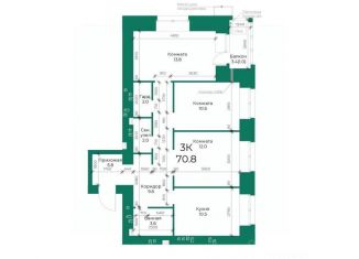 3-ком. квартира на продажу, 70.8 м2, Барнаул, Индустриальный район