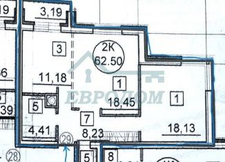 Продам 2-ком. квартиру, 63 м2, рабочий посёлок Краснообск, 6-й микрорайон, 55, ЖК Солнечная поляна