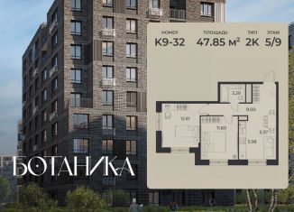 Продается 2-ком. квартира, 47.85 м2, Липецкая область