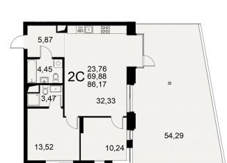 Продается двухкомнатная квартира, 86.17 м2, Тульская область, Хлебная площадь, 8к6