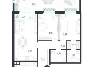 Продается 2-ком. квартира, 117.86 м2, Тульская область
