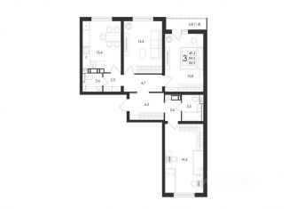 Продаю 3-ком. квартиру, 85.9 м2, Воронеж
