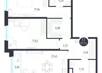 Продам 2-ком. квартиру, 87.54 м2, Тульская область