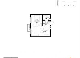 Продается 1-комнатная квартира, 39.03 м2, Самара, Красноглинский район